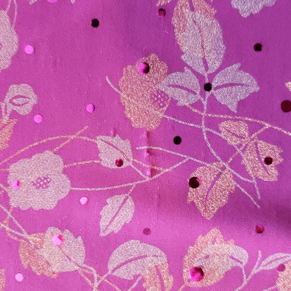 Susan Graver Purple Floral Scoop Neck 3/4 Sleeve Blouse Large - Picture 6 of 9